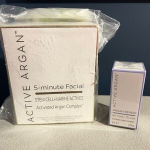 Active Argan 5 Minute Facial Skincare Set - with Bonus Argan Renew Drops